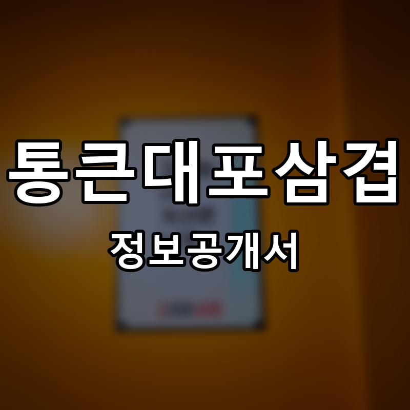 통큰대포삼겹 프랜차이즈 정보공개서