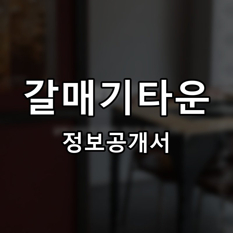 갈매기타운 프랜차이즈 정보공개서