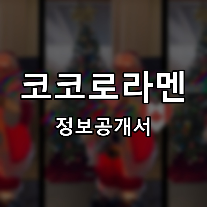 코코로라멘 프랜차이즈 정보공개서