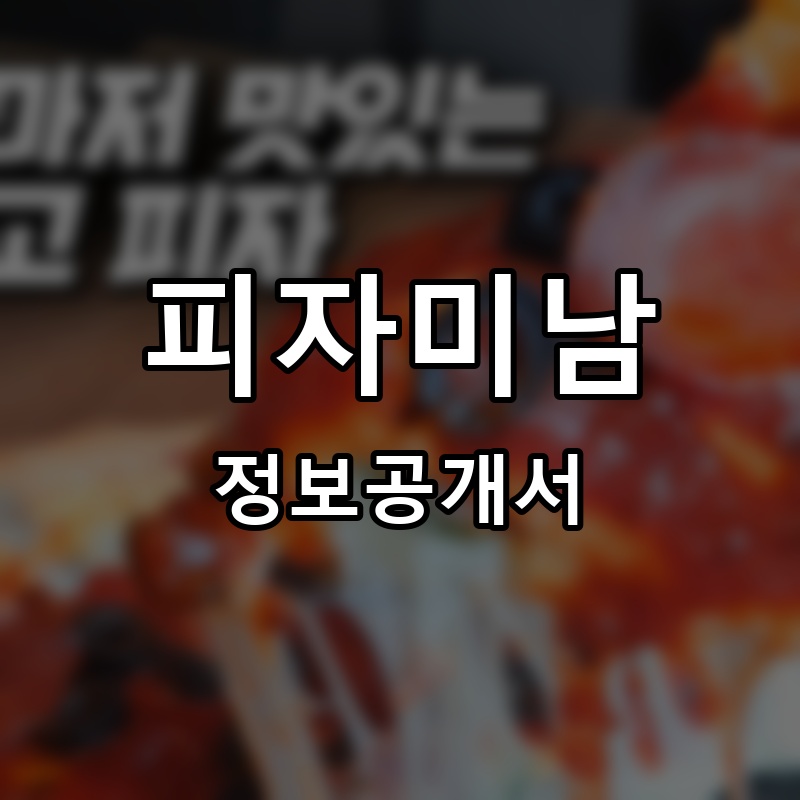 피자미남 프랜차이즈 정보공개서