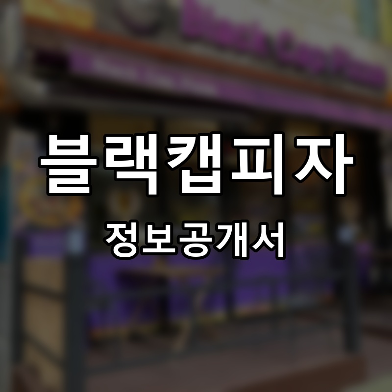 블랙캡피자 프랜차이즈 정보공개서