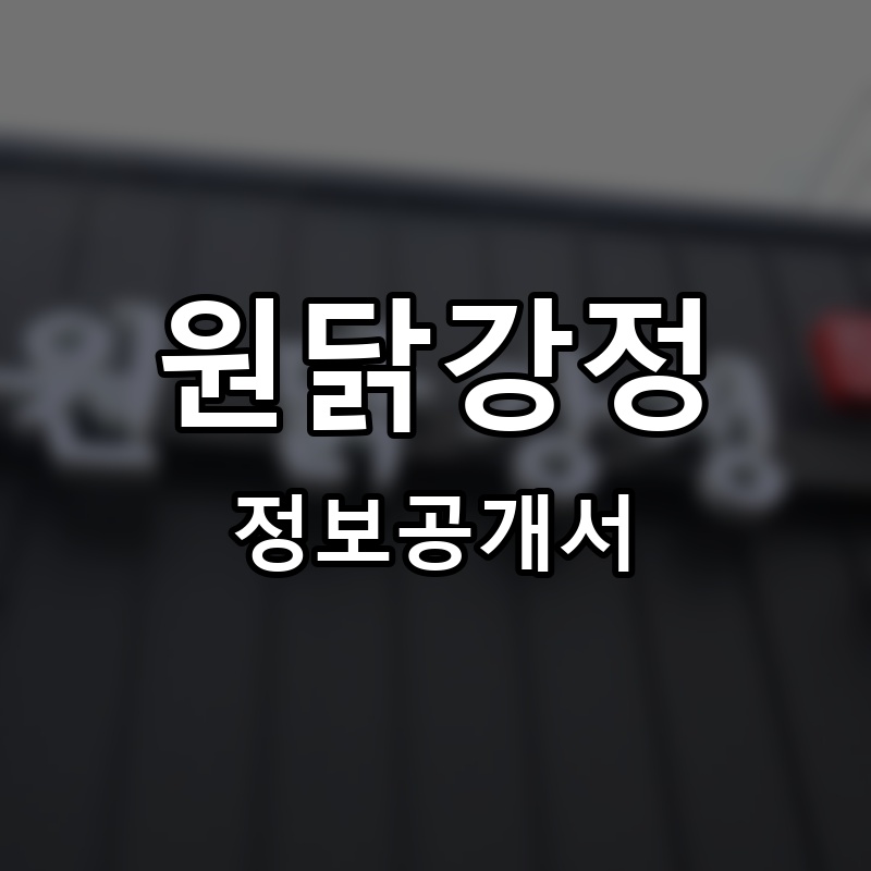 원닭강정 프랜차이즈 정보공개서