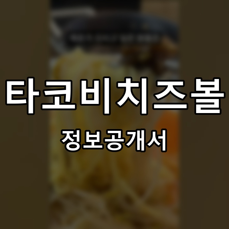 타코비치즈볼 프랜차이즈 정보공개서
