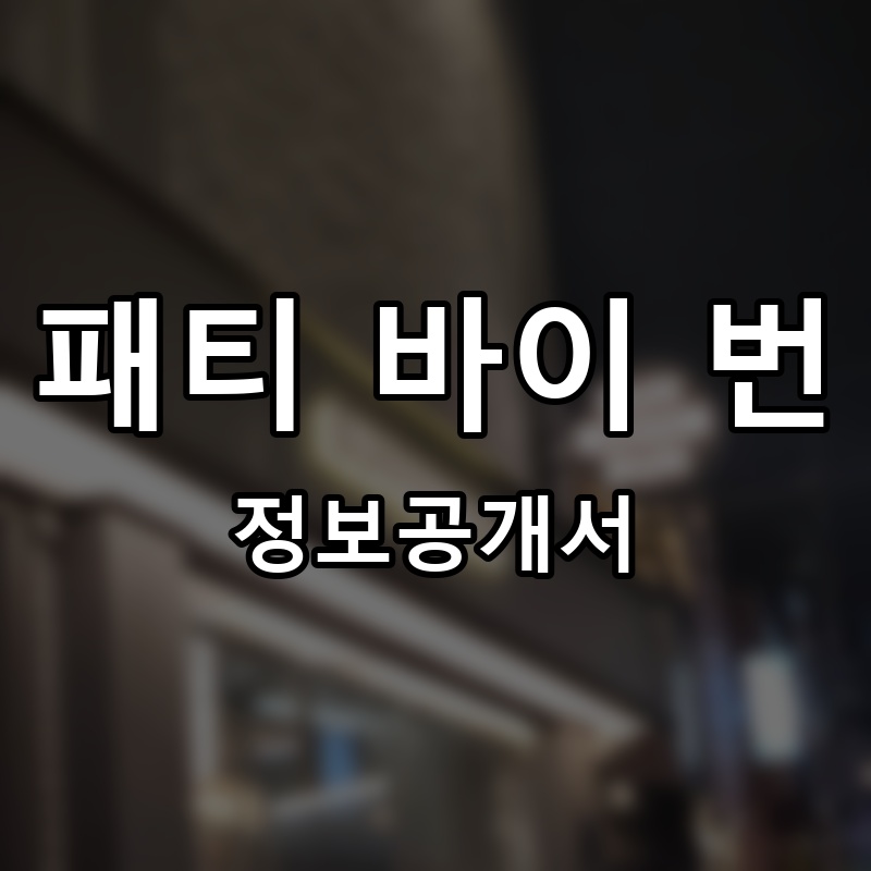 패티 바이 번(PATTY BY BUN) 프랜차이즈 정보공개서