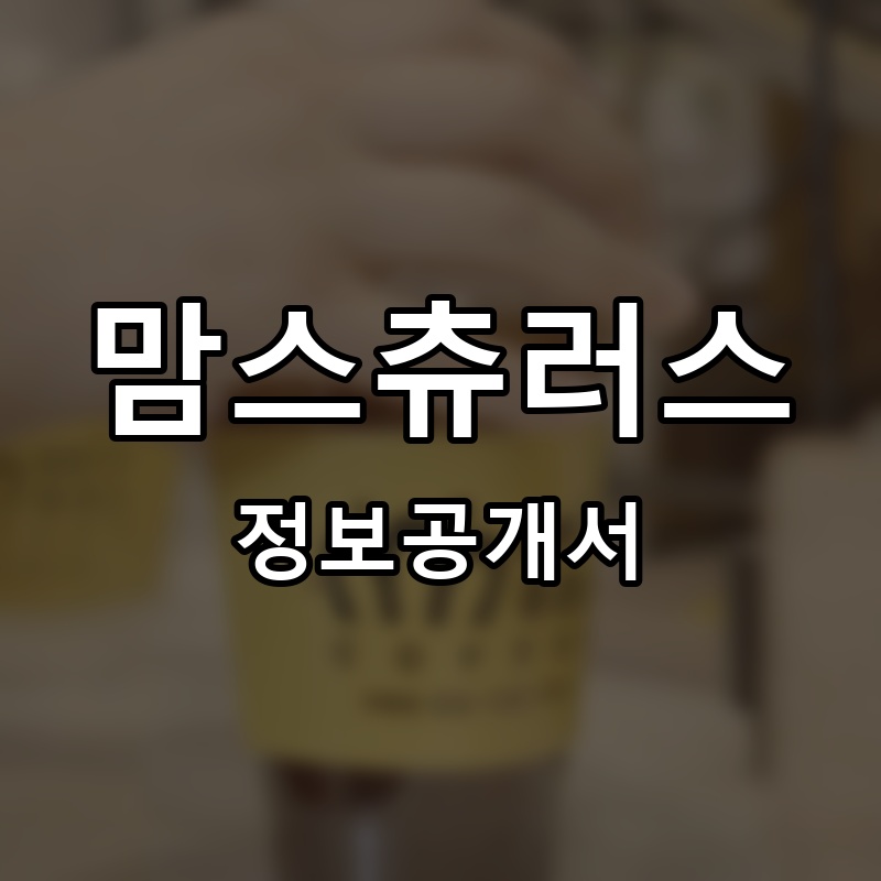 맘스츄러스 프랜차이즈 정보공개서