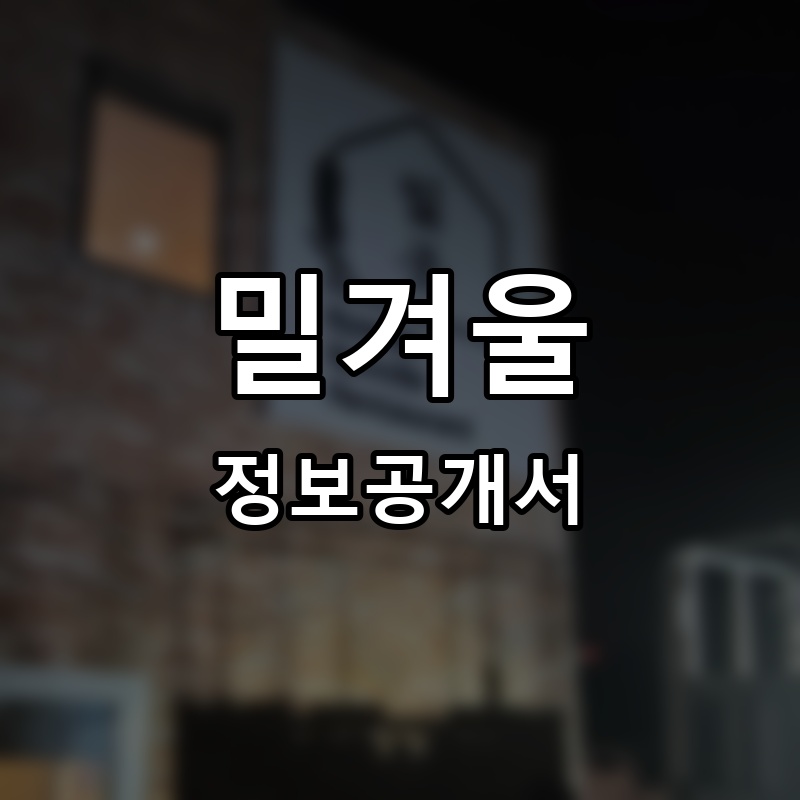 밀겨울 프랜차이즈 정보공개서