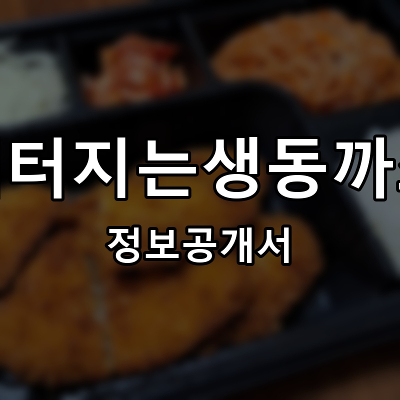 배터지는생동까스 프랜차이즈 정보공개서
