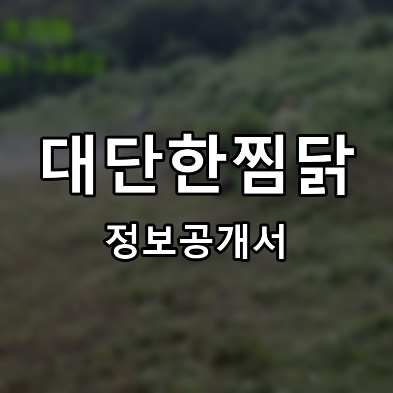 대단한찜닭 프랜차이즈 정보공개서