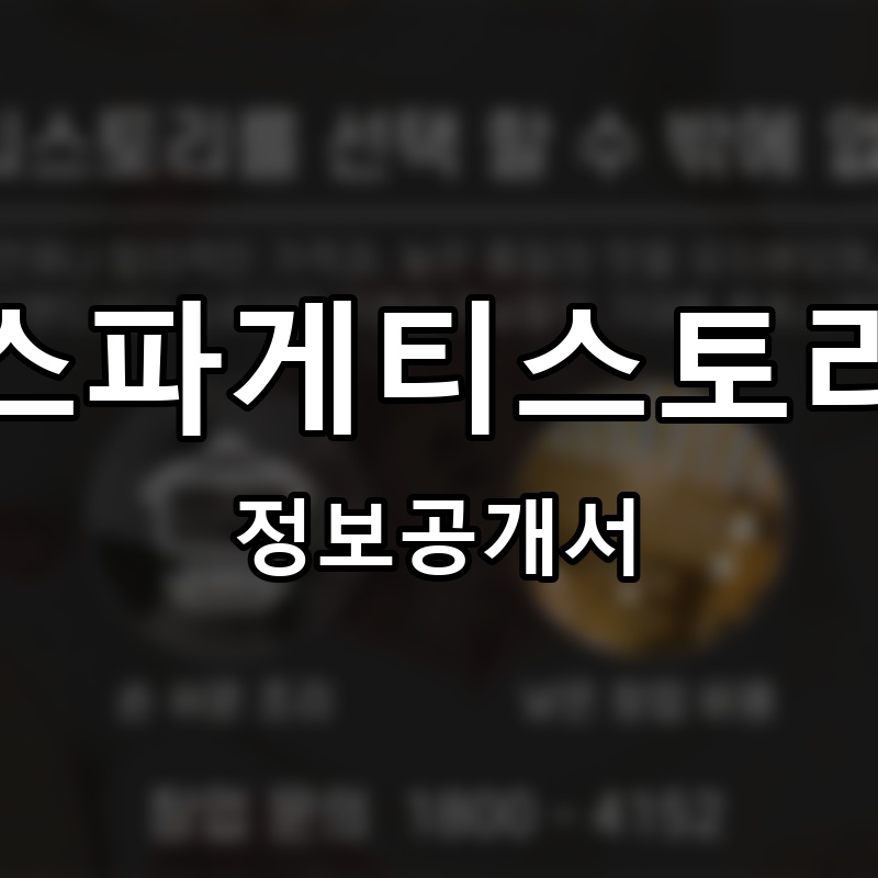 스파게티스토리 프랜차이즈 정보공개서