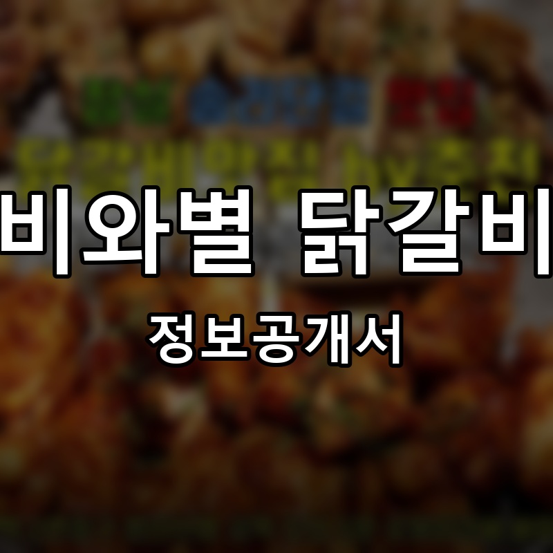 비와별 닭갈비 프랜차이즈 정보공개서