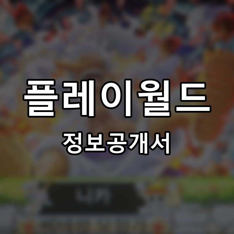 플레이월드 프랜차이즈 정보공개서