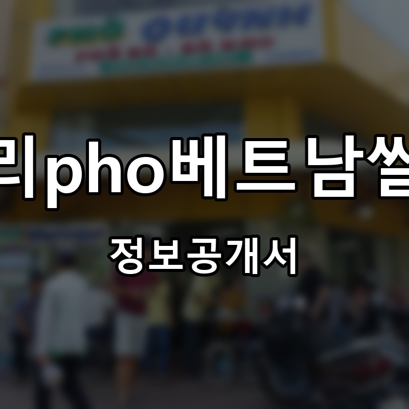 바푸리pho베트남쌀국수 프랜차이즈 정보공개서