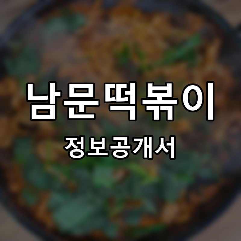 남문떡볶이 프랜차이즈 정보공개서