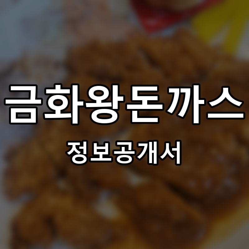 금화왕돈까스 프랜차이즈 정보공개서