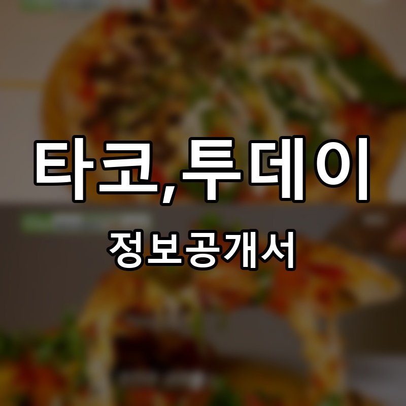 타코,투데이 프랜차이즈 정보공개서