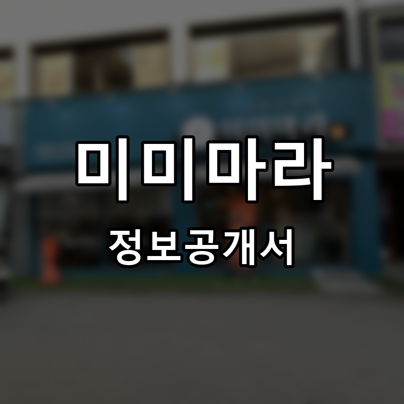 미미마라 프랜차이즈 정보공개서
