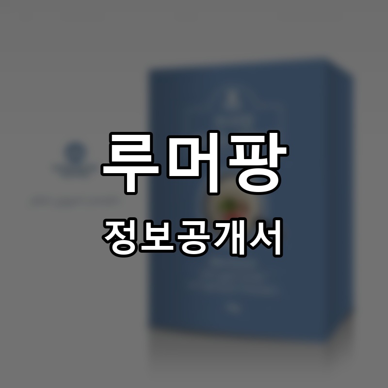 루머팡 프랜차이즈 정보공개서