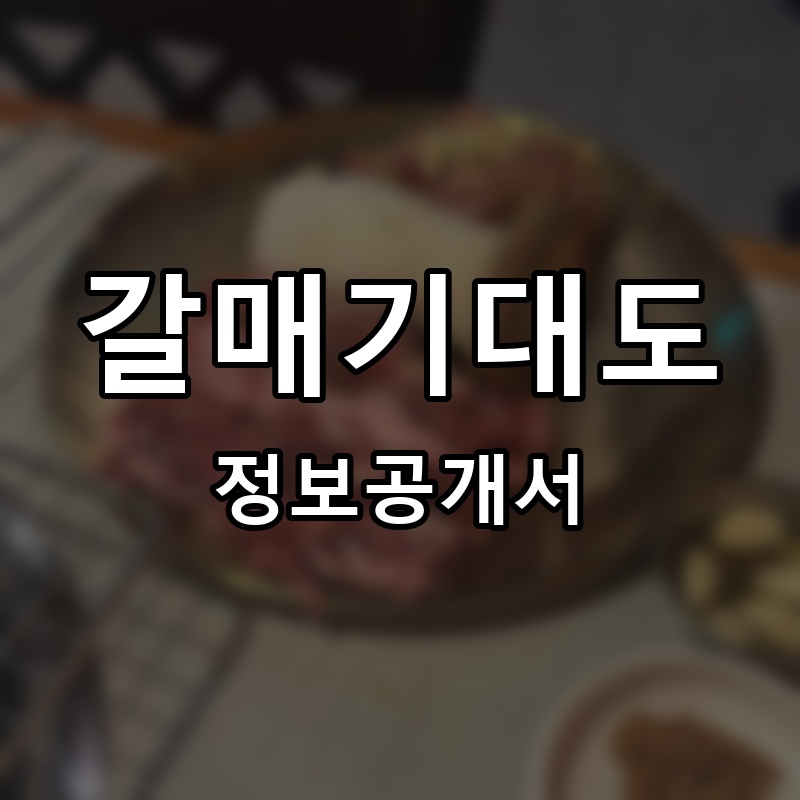 갈매기대도 프랜차이즈 정보공개서