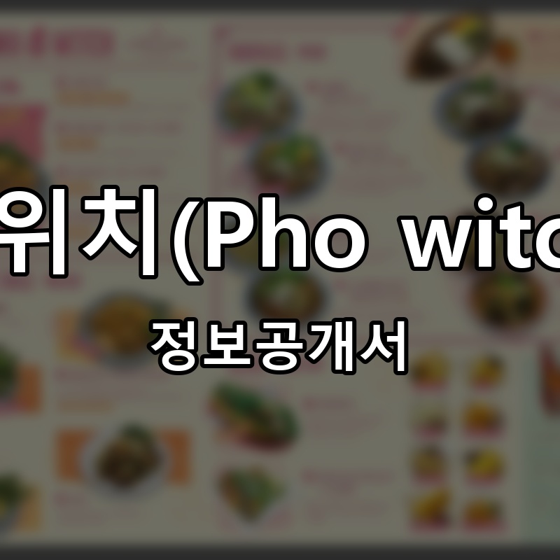 포위치(Pho witch) 프랜차이즈 정보공개서
