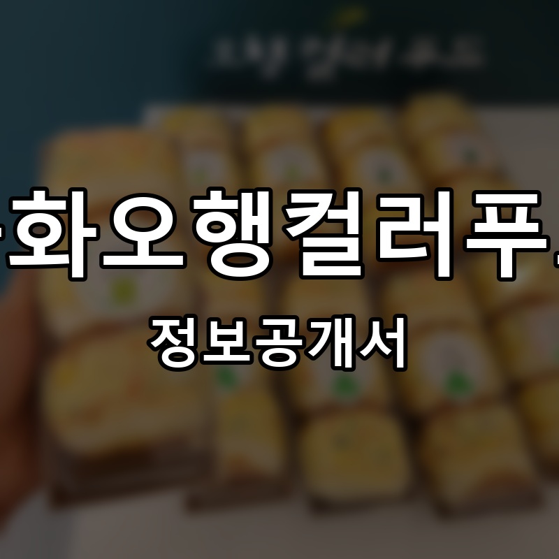 근화오행컬러푸드 프랜차이즈 정보공개서