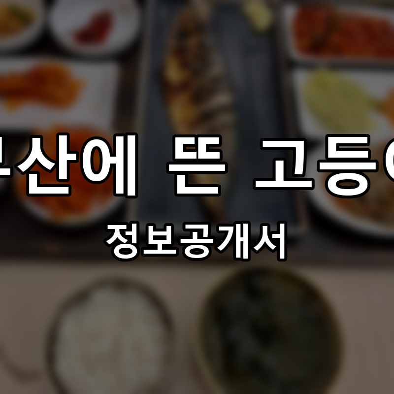 부산에 뜬 고등어 프랜차이즈 정보공개서