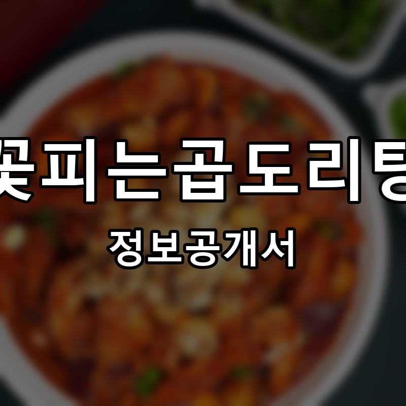 꽃피는곱도리탕 프랜차이즈 정보공개서