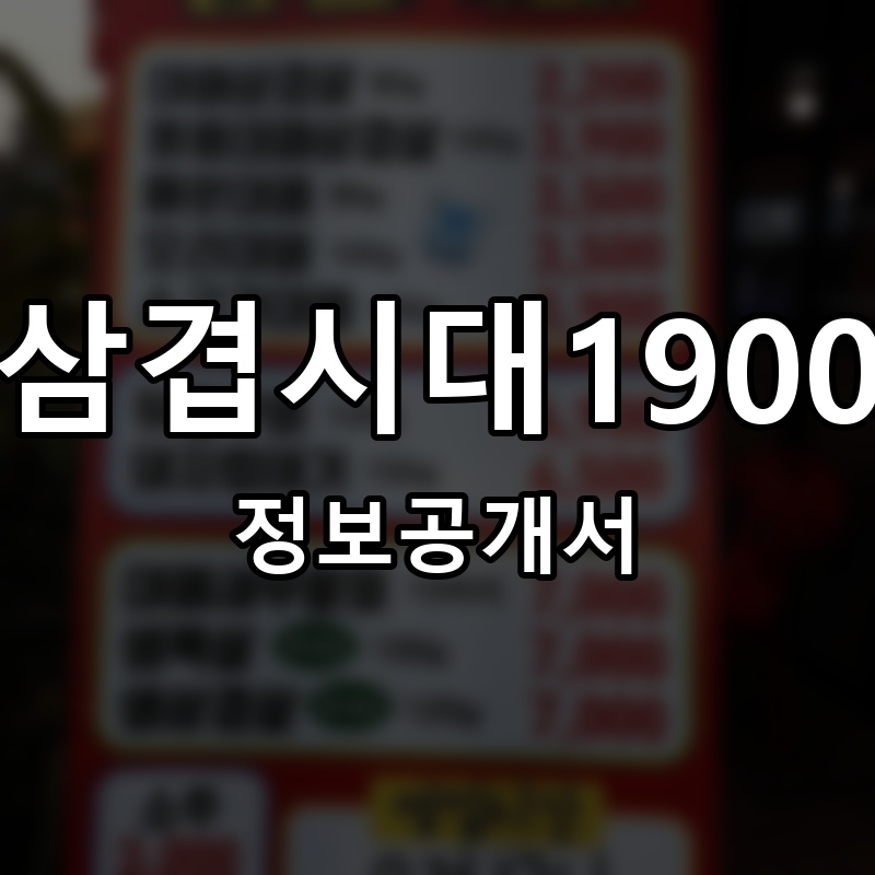 삼겹시대1900 프랜차이즈 정보공개서