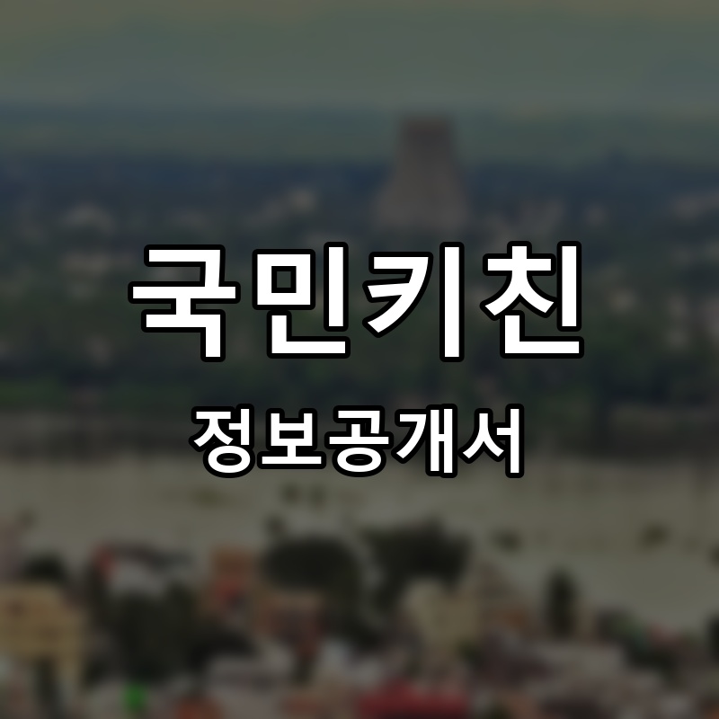 국민키친 프랜차이즈 정보공개서