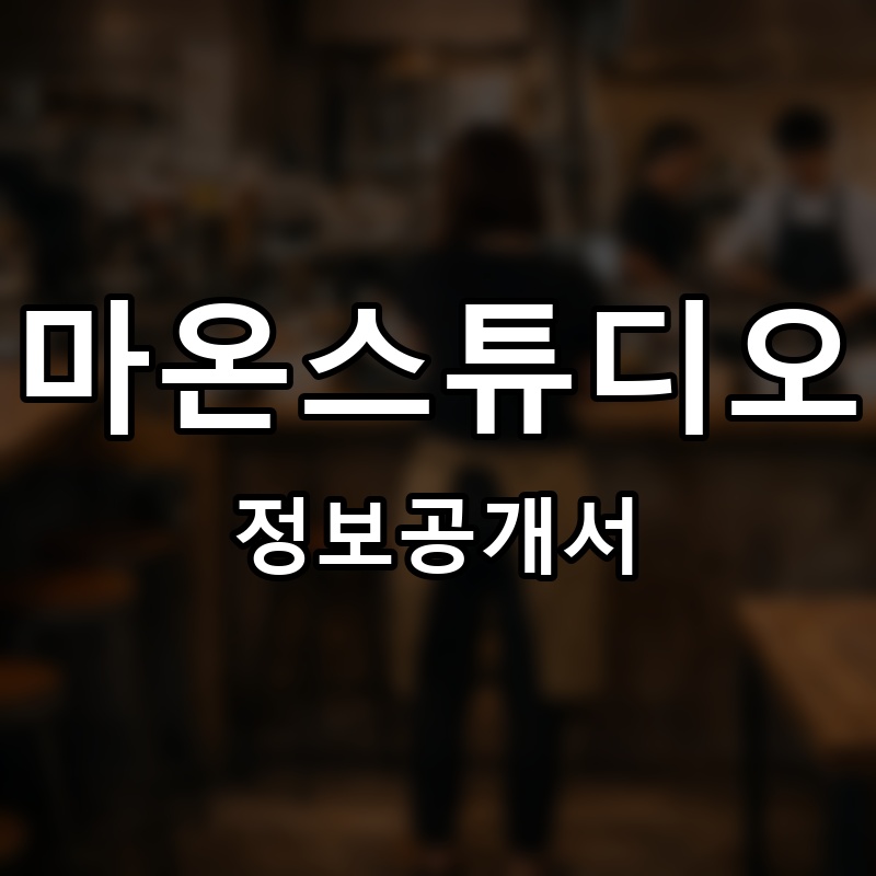 마온스튜디오 프랜차이즈 정보공개서