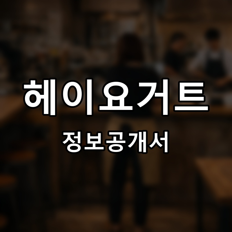 헤이요거트 프랜차이즈 정보공개서