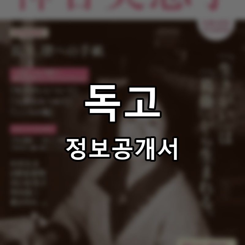 독고 프랜차이즈 정보공개서