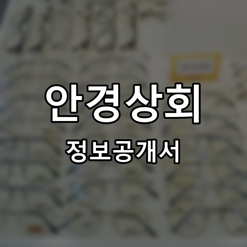 안경상회 프랜차이즈 정보공개서